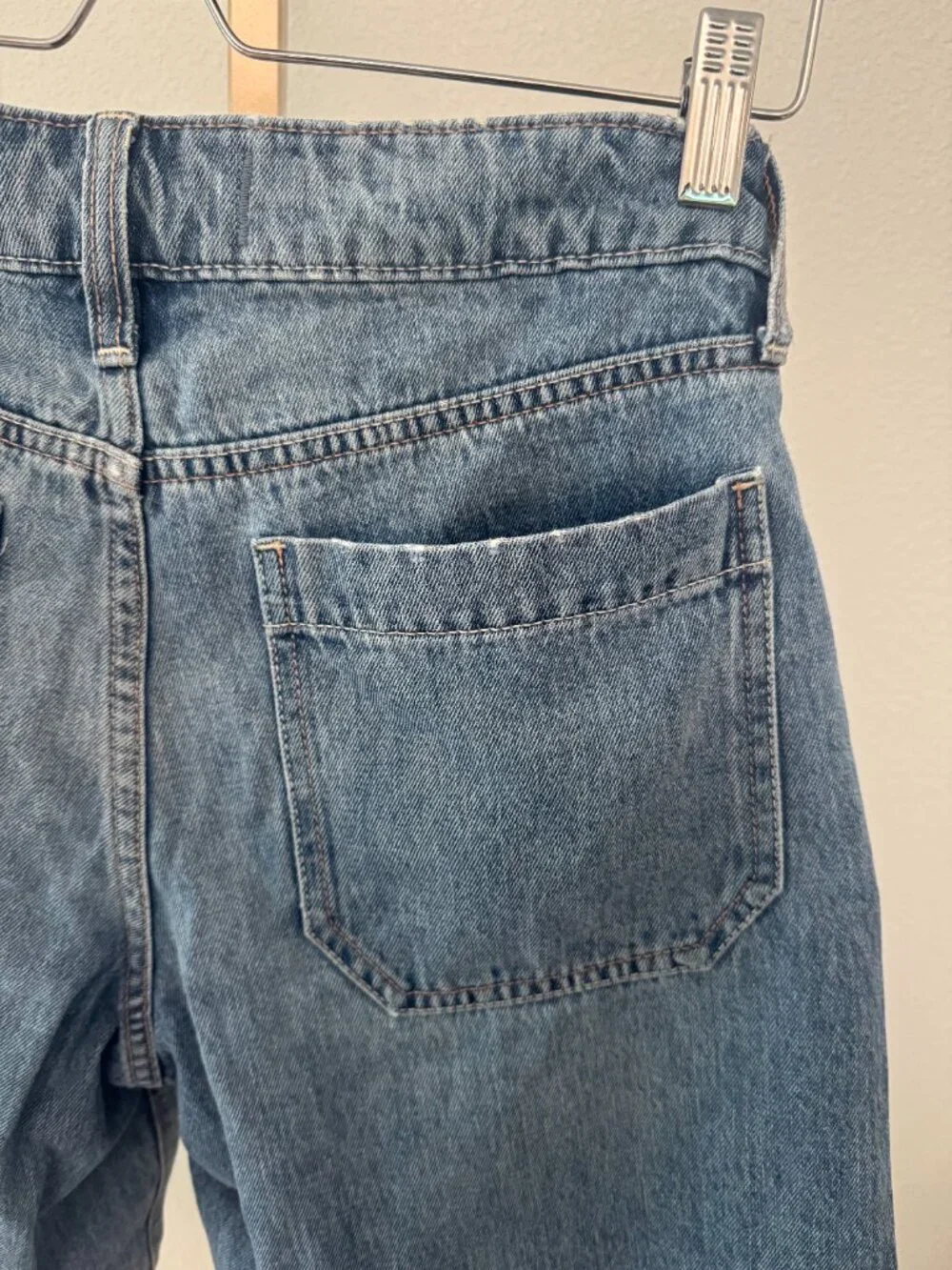 Hollister Low Rise Baggy Jorts W25 Y2K Denim Bermuda Shorts Trend Medium Wash